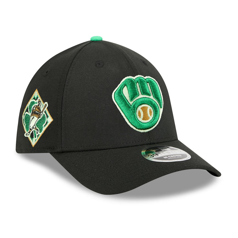 Milwaukee Brewers New Era 2026 St. Patrick's Day 39THIRTY Flex Hat - Black - New Era Online