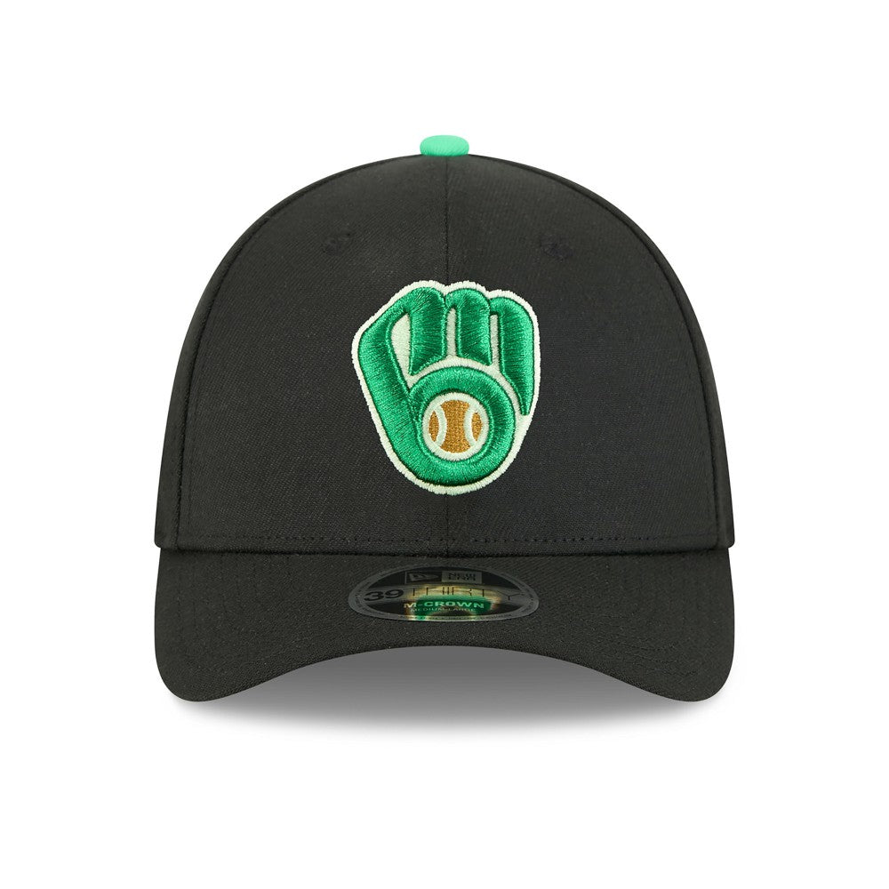 Milwaukee Brewers New Era 2026 St. Patrick's Day 39THIRTY Flex Hat - Black - New Era Online