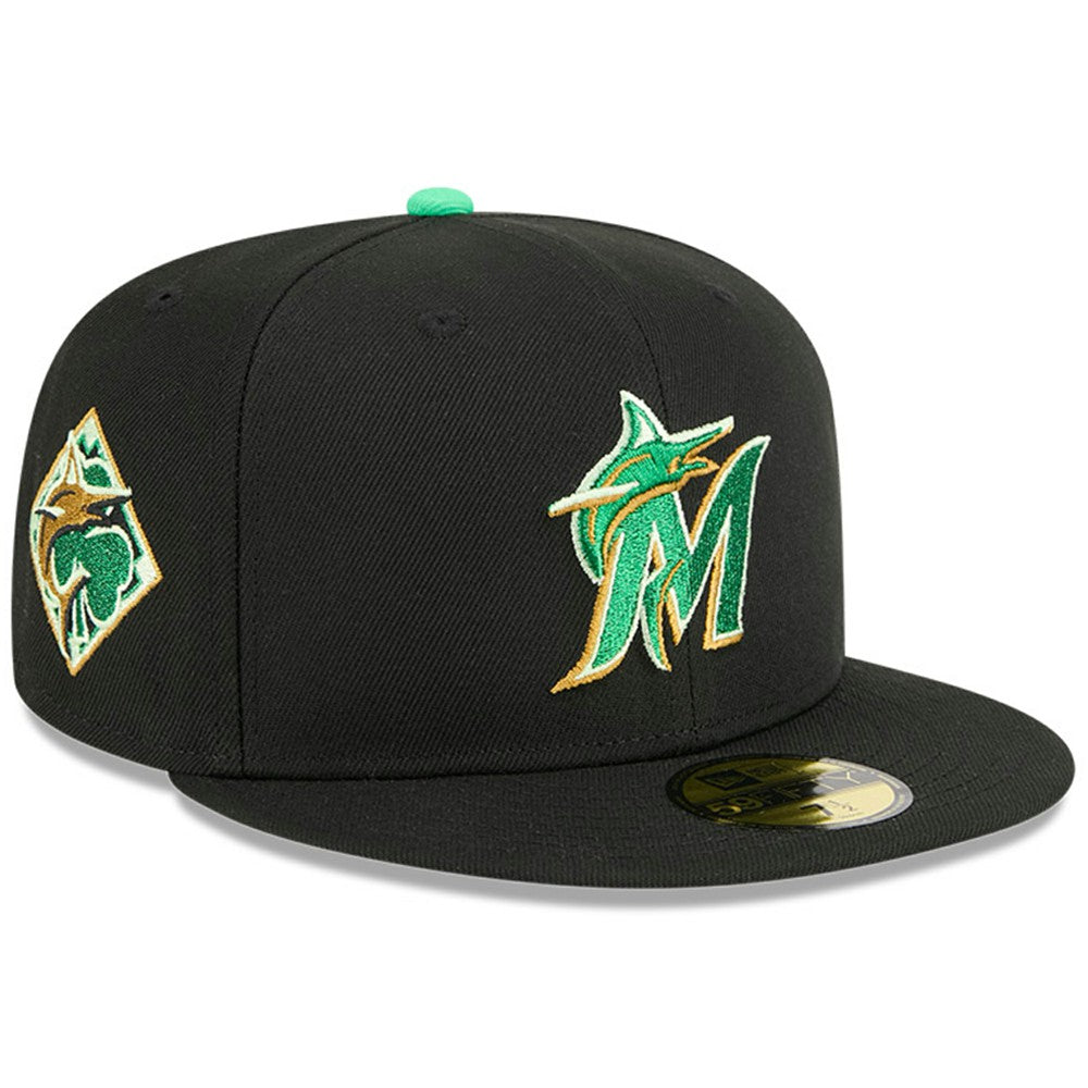 Miami Marlins New Era 2026 St. Patrick's Day 59FIFTY Fitted Hat - Black - New Era Sale