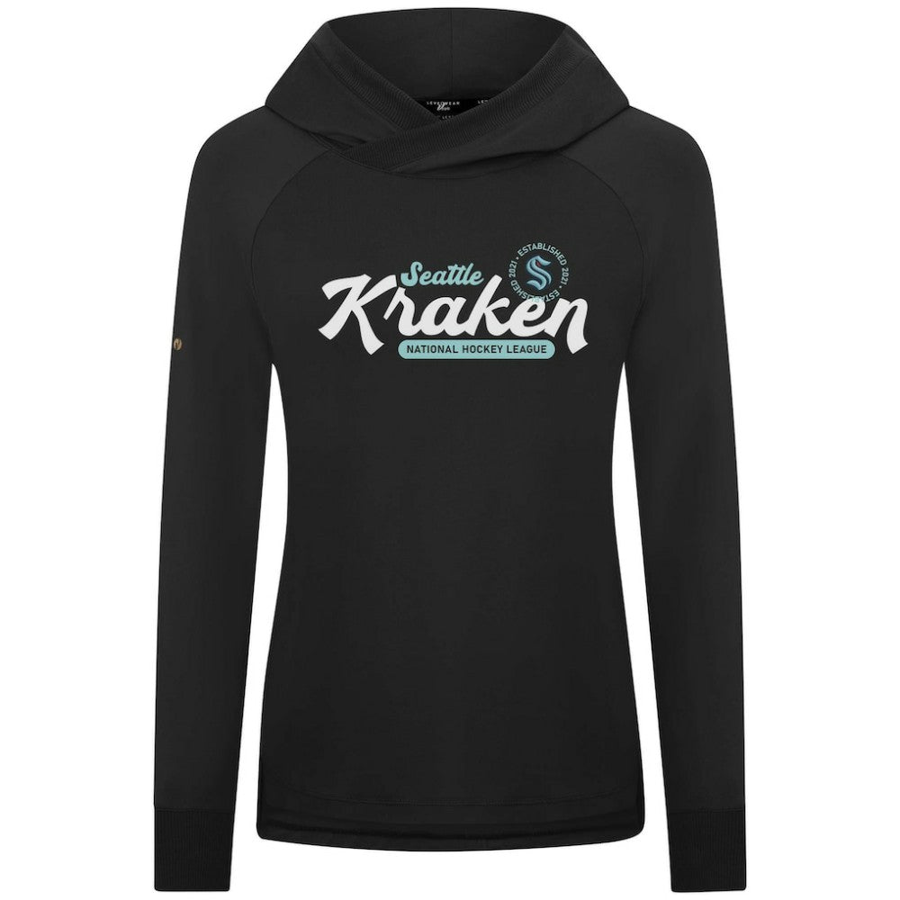 Seattle Kraken Levelwear Women's Slender Monument Raglan Pullover Hoodie - Black - NHL 203144846