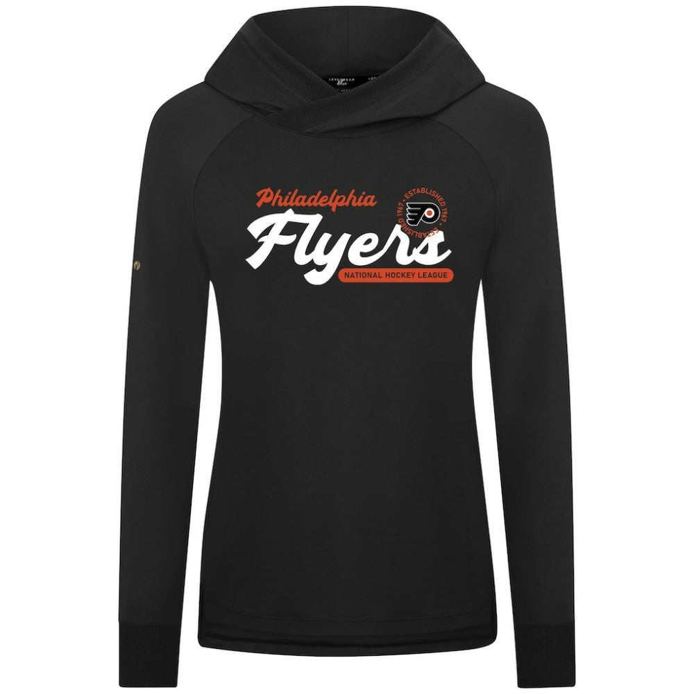 Philadelphia Flyers Levelwear Women's Slender Monument Raglan Pullover Hoodie - Black - NHL 203144848