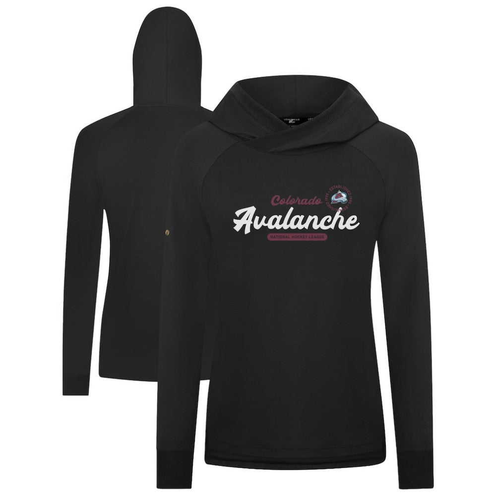 Colorado Avalanche Levelwear Women's Slender Monument Raglan Pullover Hoodie - Black - NHL 203144852