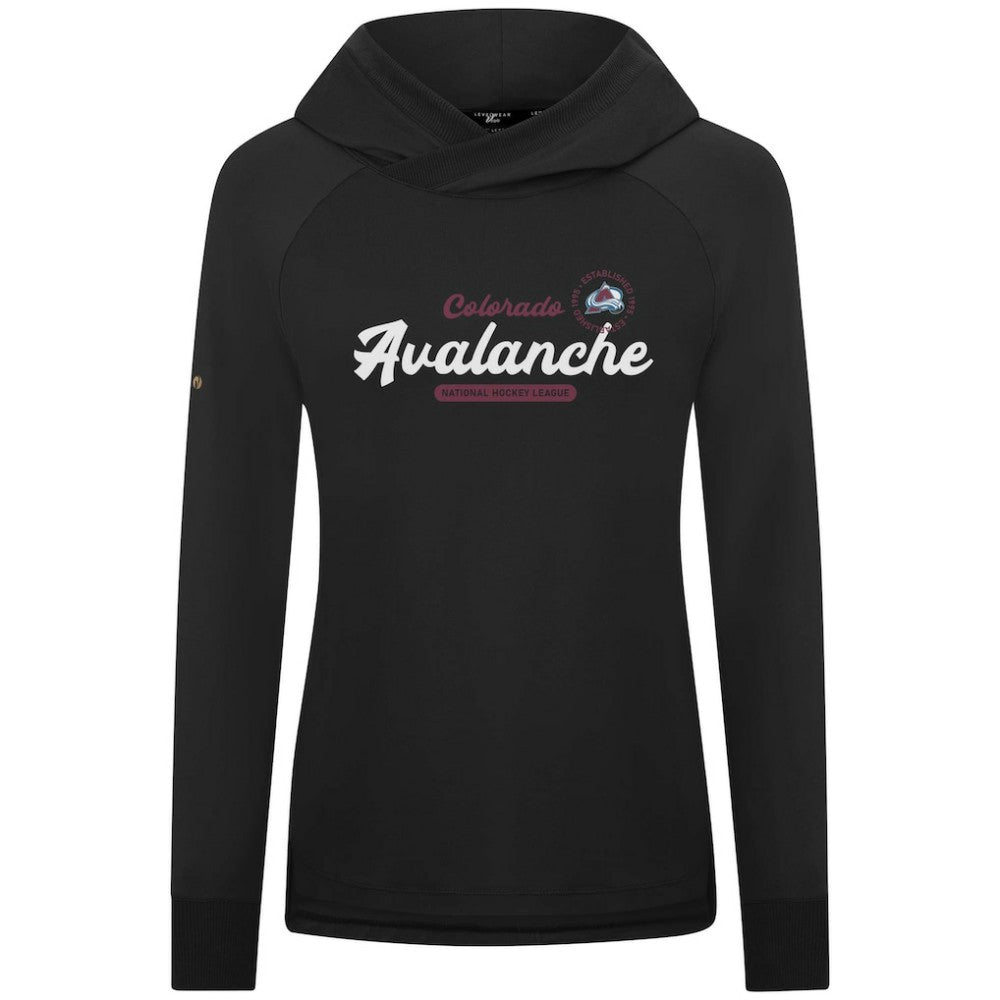 Colorado Avalanche Levelwear Women's Slender Monument Raglan Pullover Hoodie - Black - NHL 203144852
