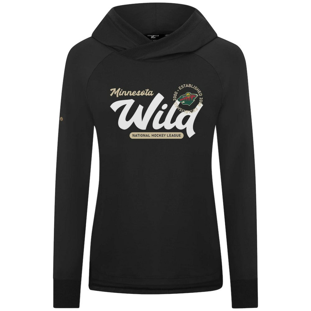 Minnesota Wild Levelwear Women's Slender Monument Raglan Pullover Hoodie - Black - NHL 203144854