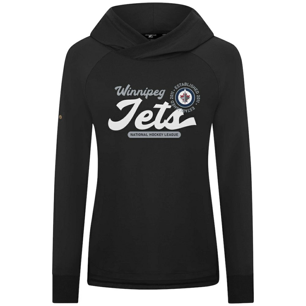 Winnipeg Jets Levelwear Women's Slender Monument Raglan Pullover Hoodie - Black - NHL 203144862