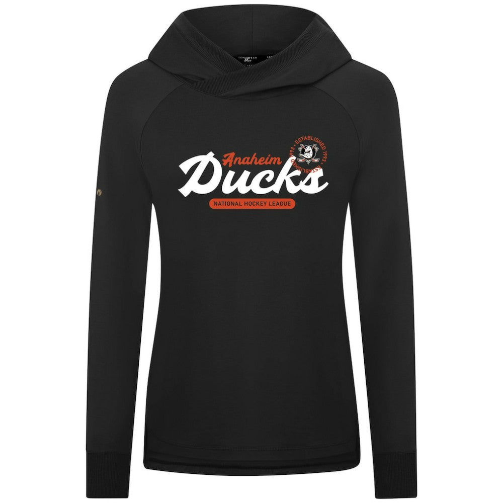 Anaheim Ducks Levelwear Women's Slender Monument Raglan Pullover Hoodie - Black - NHL 203144867