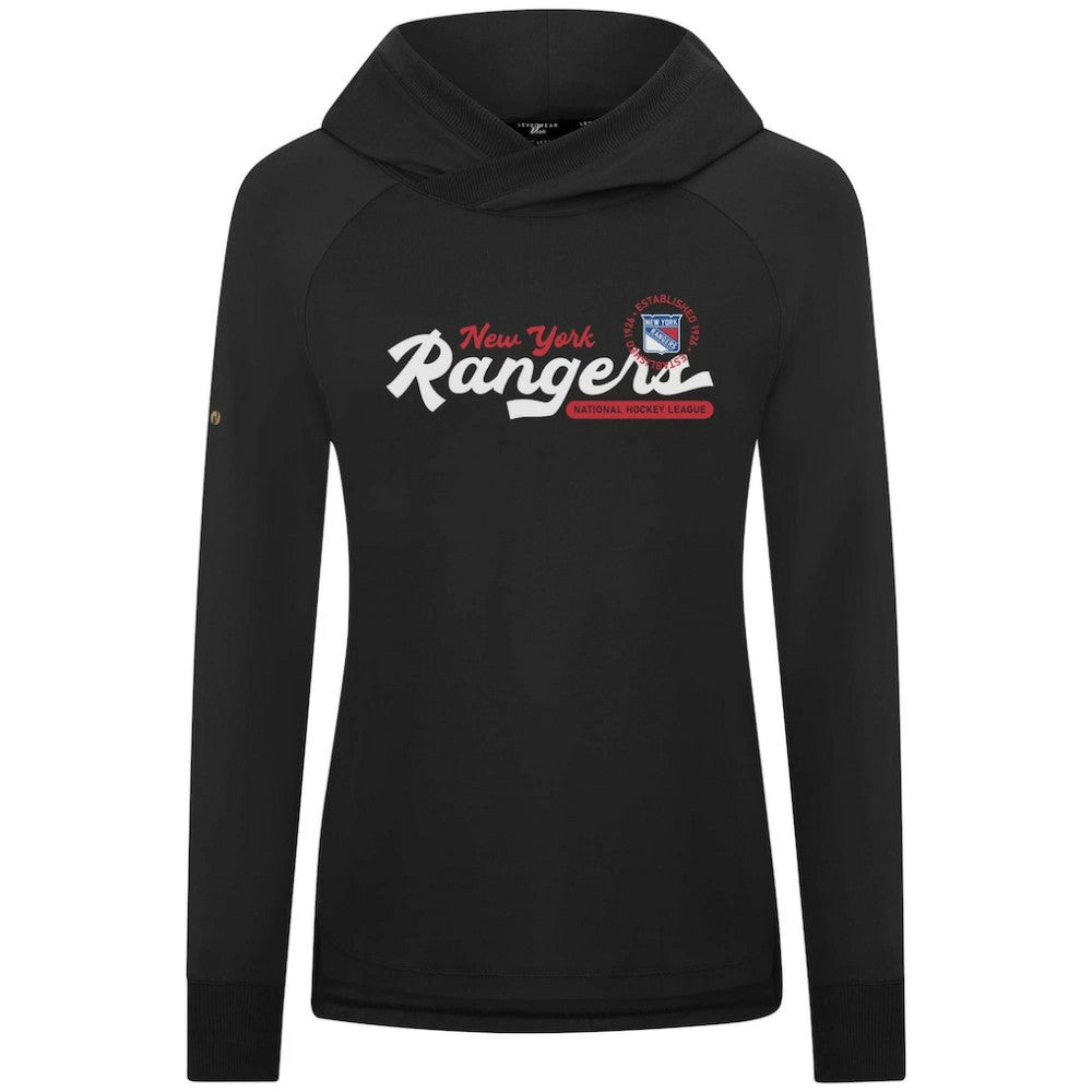 New York Rangers Levelwear Women's Slender Monument Raglan Pullover Hoodie - Black - NHL 203144869