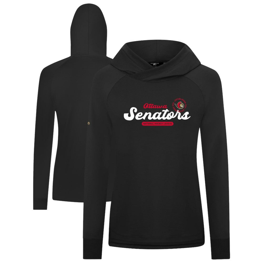 Ottawa Senators Levelwear Women's Slender Monument Raglan Pullover Hoodie - Black - NHL 203144870