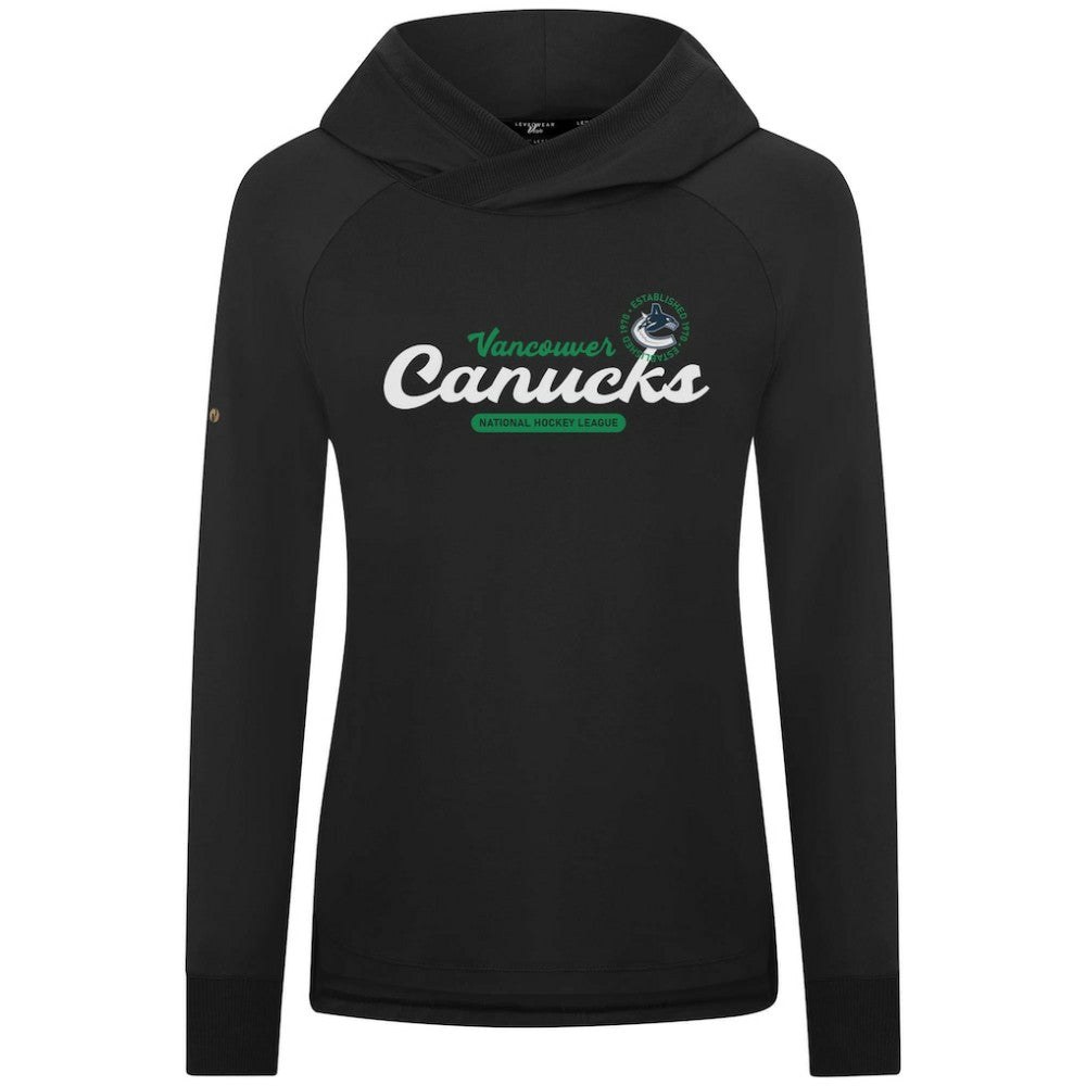 Vancouver Canucks Levelwear Women's Slender Monument Raglan Pullover Hoodie - Black - NHL 203144873