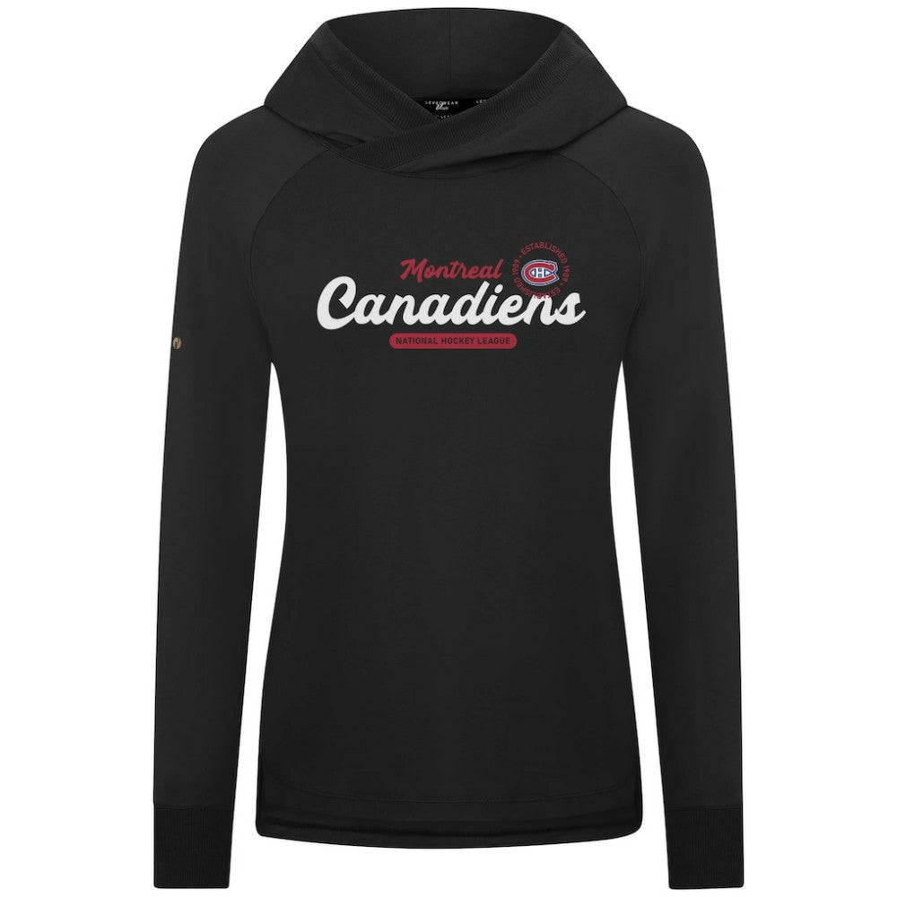 Montreal Canadiens Levelwear Women's Slender Monument Raglan Pullover Hoodie - Black - NHL 203144874