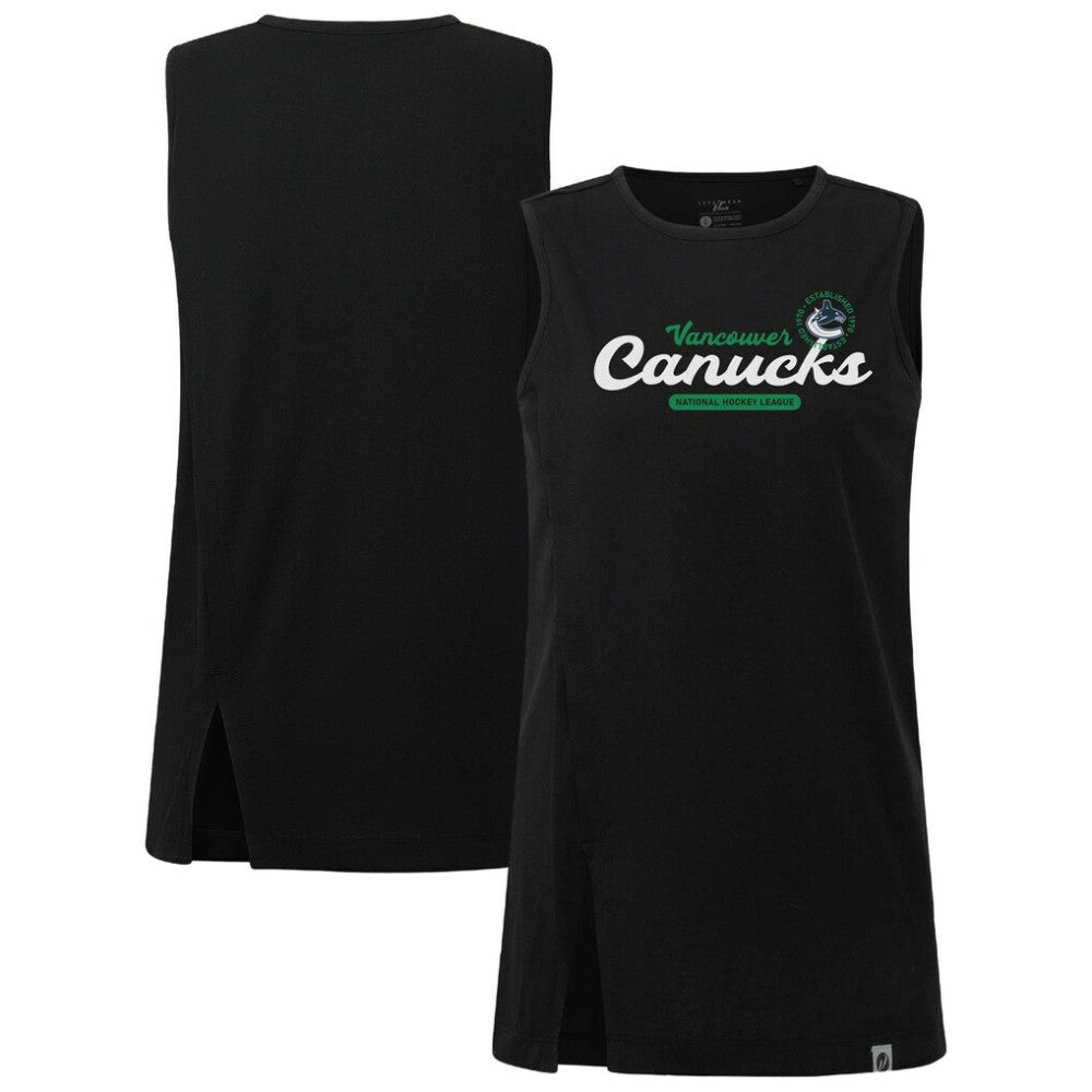 Vancouver Canucks Levelwear Women's Influx Monument Tank Top - Black - NHL 203145015