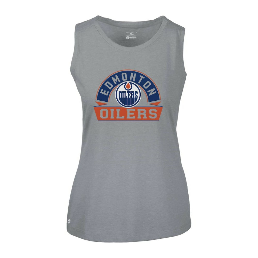 Edmonton Oilers Levelwear Women's Macy Banner Arch Tank Top - Gray - NHL 203145025