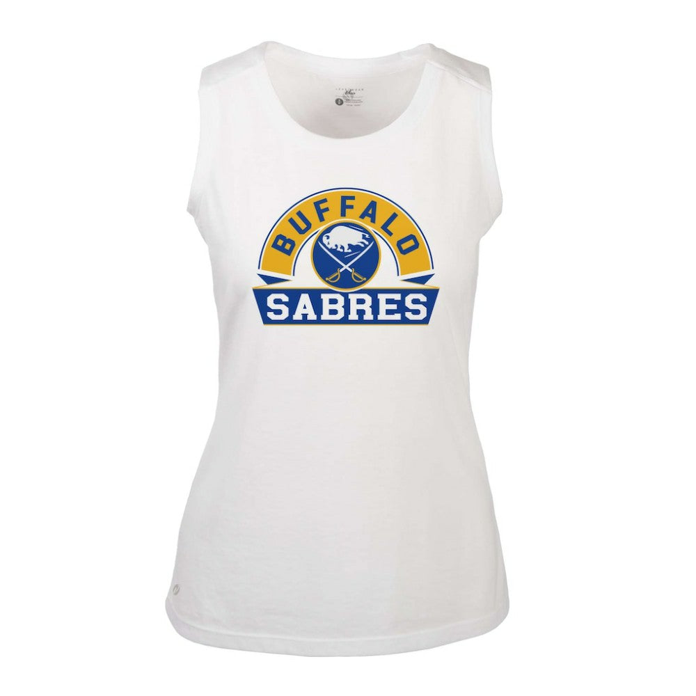 Buffalo Sabres Levelwear Women's Macy Banner Arch Tank Top - White - NHL 203145034