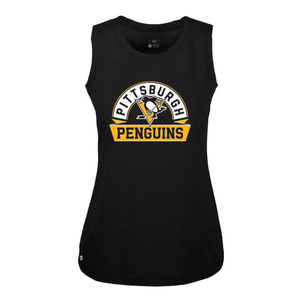 Pittsburgh Penguins Levelwear Women's Macy Banner Arch Tank Top - Black - NHL 203145035