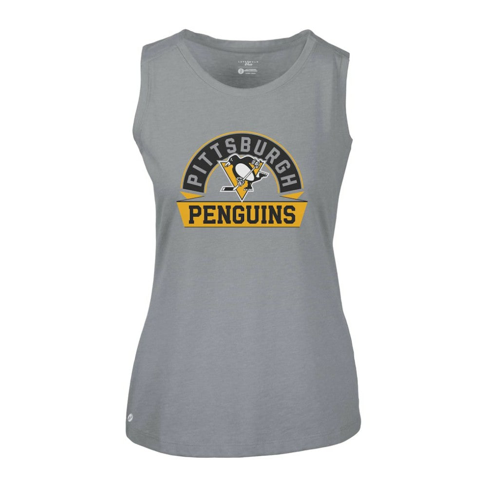 Pittsburgh Penguins Levelwear Women's Macy Banner Arch Tank Top - Gray - NHL 203145036