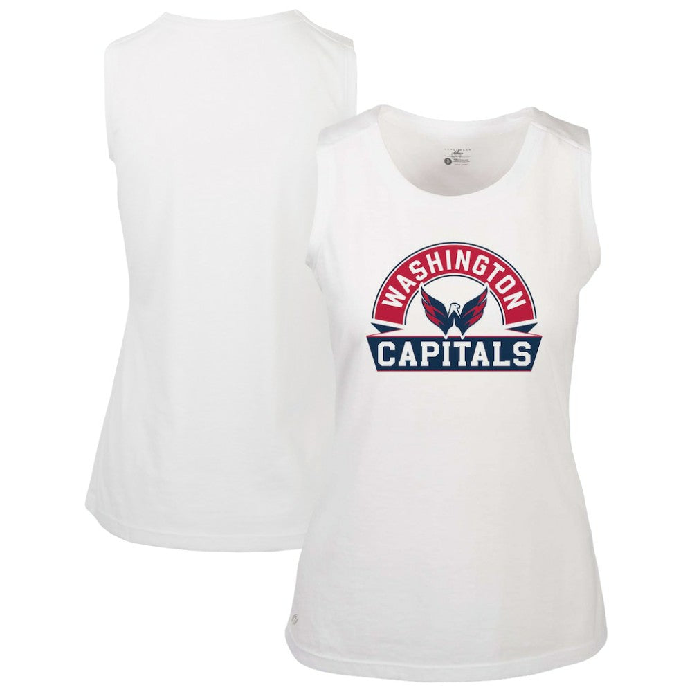 Washington Capitals Levelwear Women's Macy Banner Arch Tank Top - White - NHL 203145044