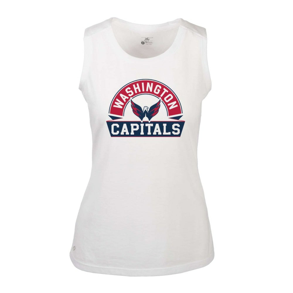 Washington Capitals Levelwear Women's Macy Banner Arch Tank Top - White - NHL 203145044