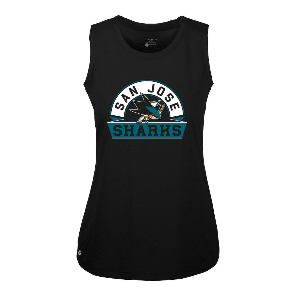 San Jose Sharks Levelwear Women's Macy Banner Arch Tank Top - Black - NHL 203145048
