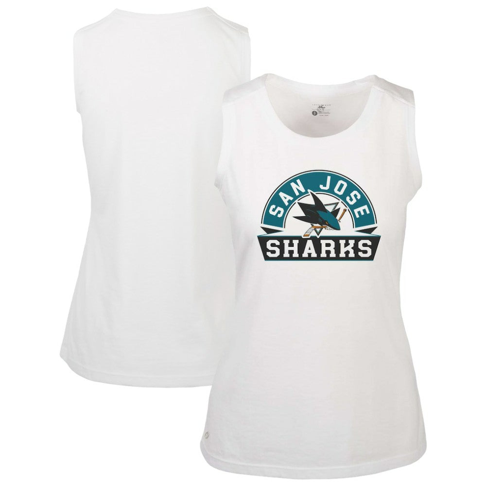 San Jose Sharks Levelwear Women's Macy Banner Arch Tank Top - White - NHL 203145049