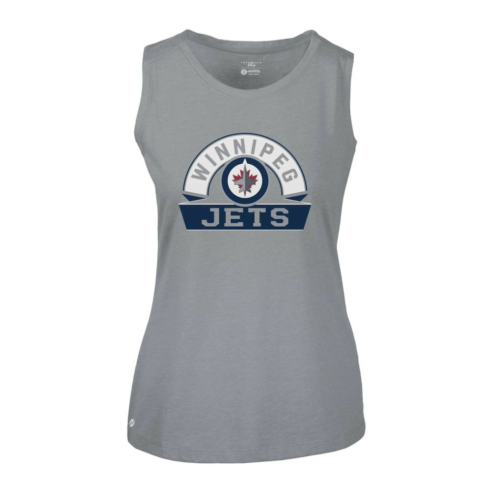 Winnipeg Jets Levelwear Women's Macy Banner Arch Tank Top - Gray - NHL 203145051