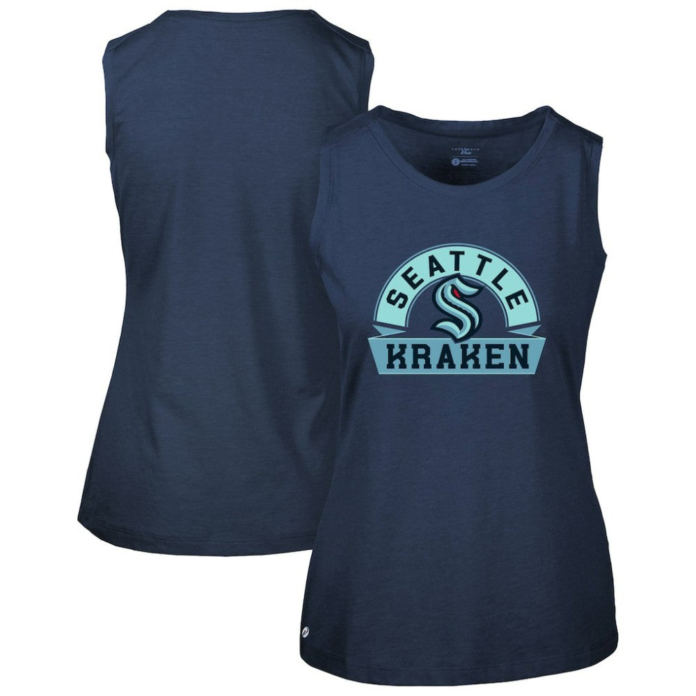 Seattle Kraken Levelwear Women's Macy Banner Arch Tank Top - Deep Sea Blue - NHL 203145054