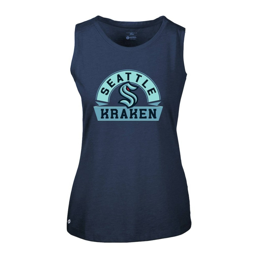Seattle Kraken Levelwear Women's Macy Banner Arch Tank Top - Deep Sea Blue - NHL 203145054
