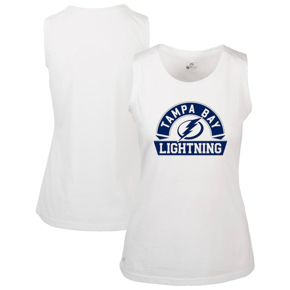 Tampa Bay Lightning Levelwear Women's Macy Banner Arch Tank Top - White - NHL 203145056