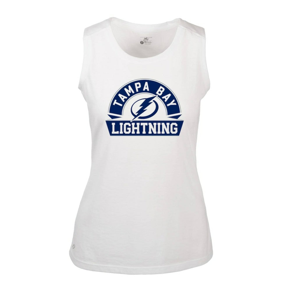 Tampa Bay Lightning Levelwear Women's Macy Banner Arch Tank Top - White - NHL 203145056