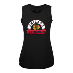 Chicago Blackhawks Levelwear Women's Macy Banner Arch Tank Top - Black - NHL 203145059