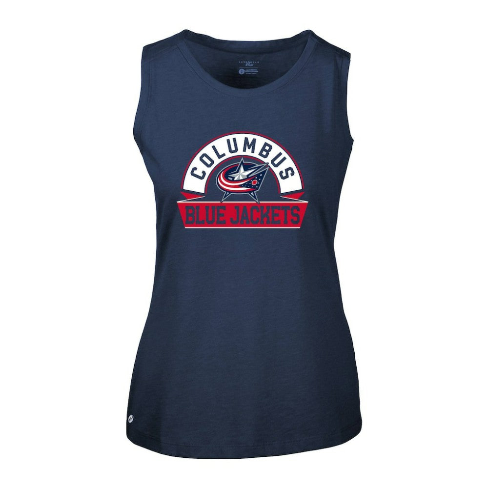Columbus Blue Jackets Levelwear Women's Macy Banner Arch Tank Top - Navy - NHL 203145060