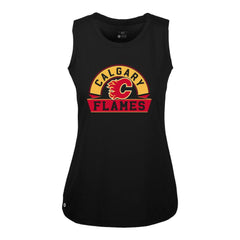 Calgary Flames Levelwear Women's Macy Banner Arch Tank Top - Black - NHL 203145073