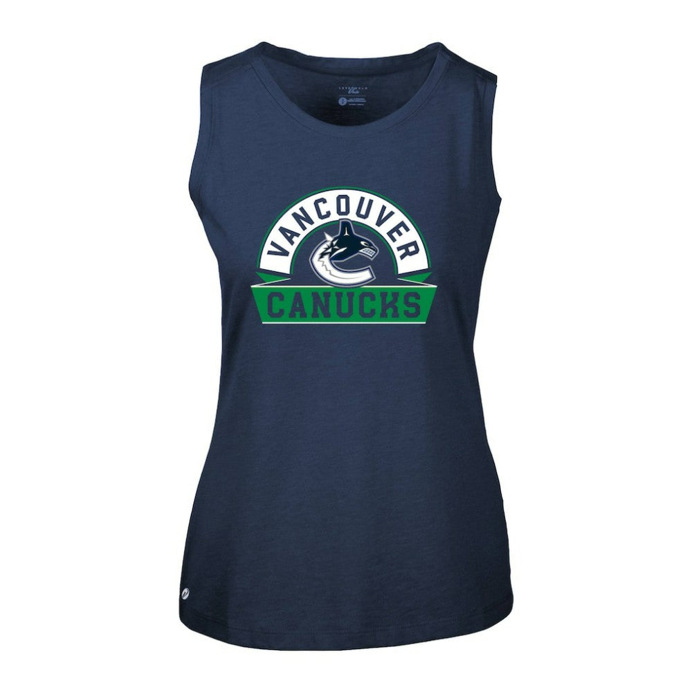 Vancouver Canucks Levelwear Women's Macy Banner Arch Tank Top - Navy - NHL 203145074