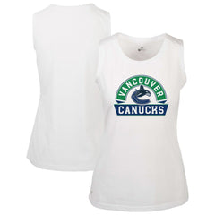 Vancouver Canucks Levelwear Women's Macy Banner Arch Tank Top - White - NHL 203145079