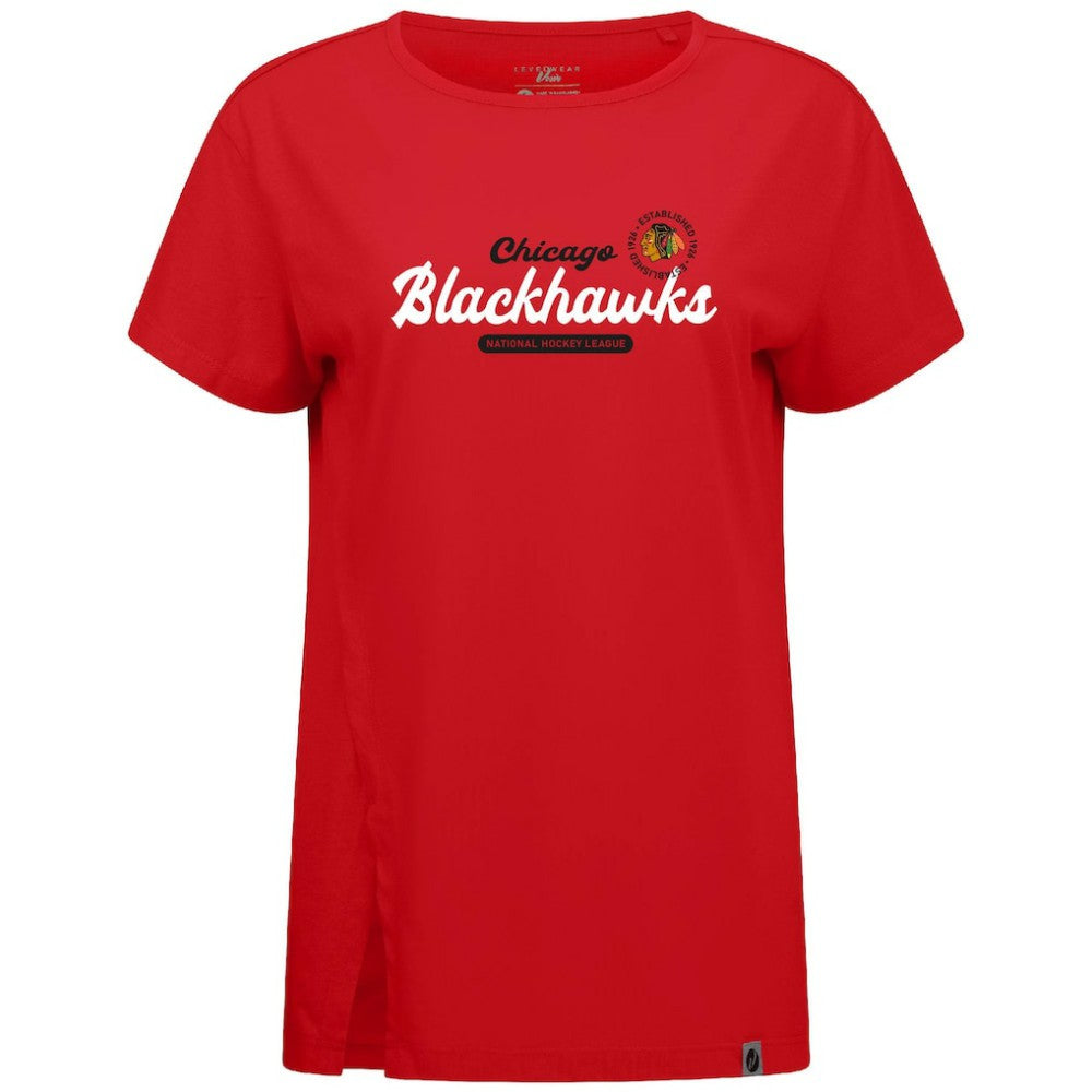 Chicago Blackhawks Levelwear Women's Influx Monument T-Shirt - Red - NHL 203145083