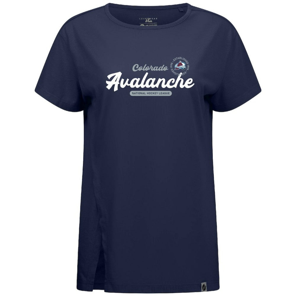 Colorado Avalanche Levelwear Women's Influx Monument T-Shirt - Navy - NHL 203145088