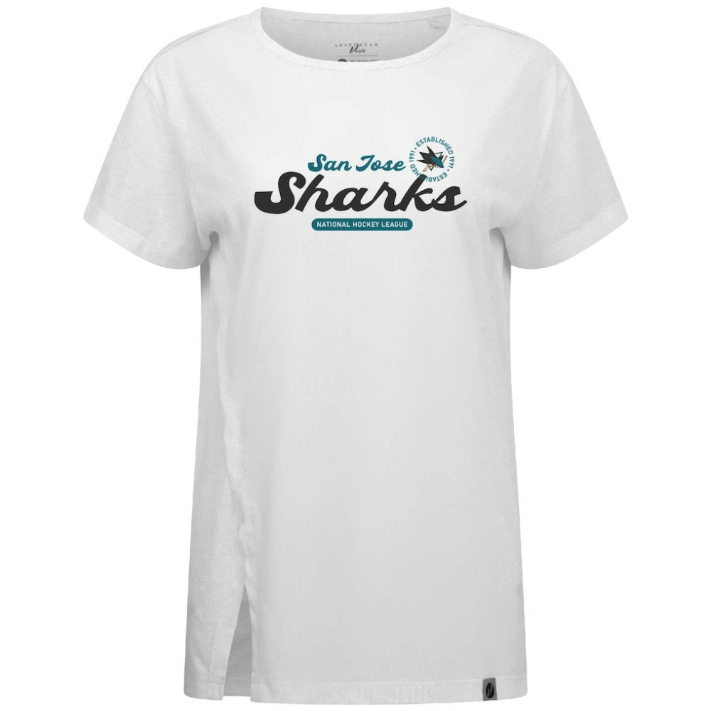 San Jose Sharks Levelwear Women's Influx Monument T-Shirt - White - NHL 203145094