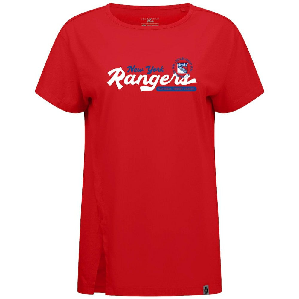 New York Rangers Levelwear Women's Influx Monument T-Shirt - Red - NHL 203145109