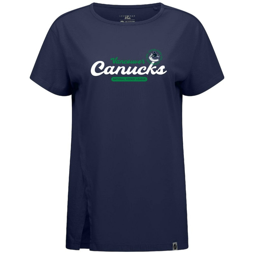 Vancouver Canucks Levelwear Women's Influx Monument T-Shirt - Navy - NHL 203145116