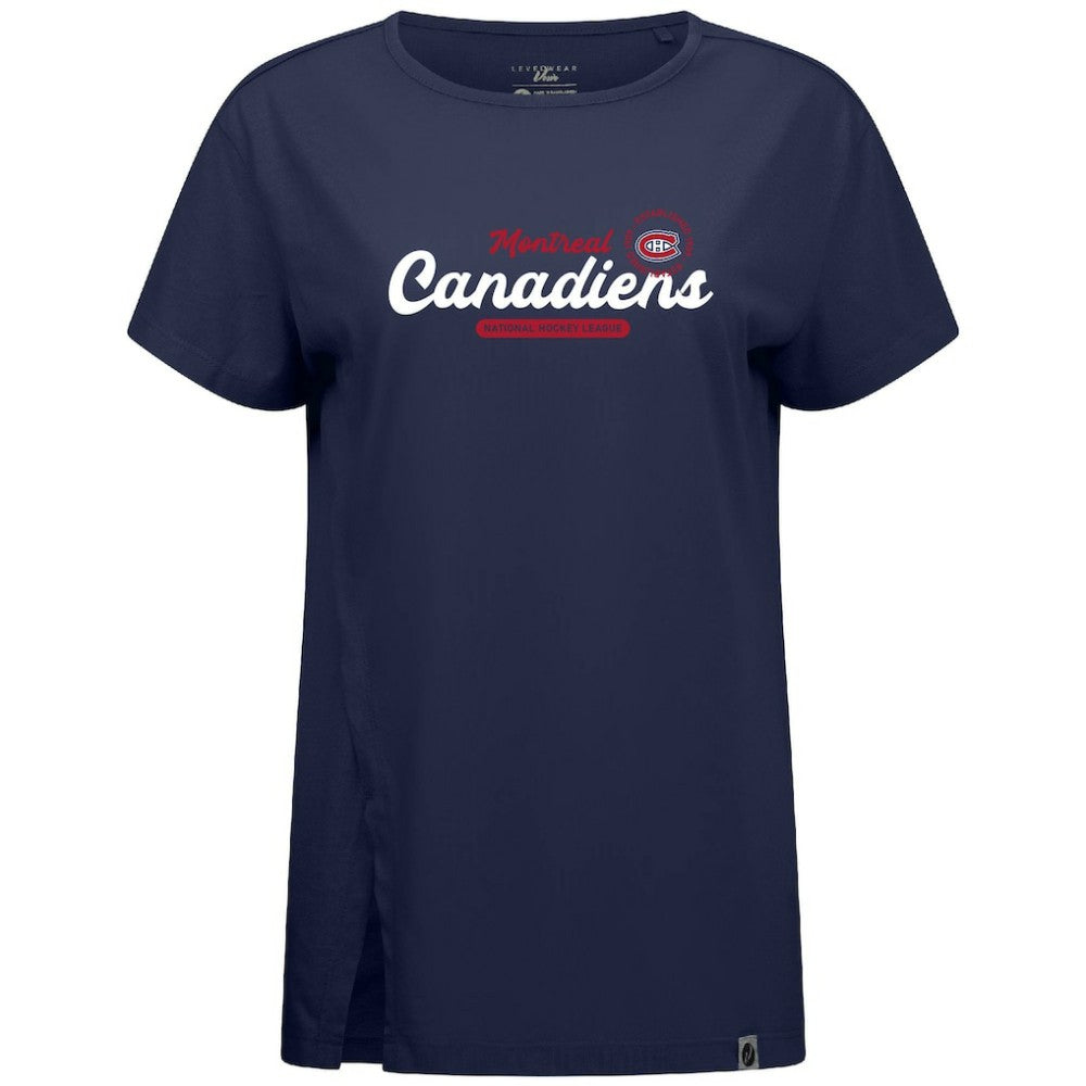 Montreal Canadiens Levelwear Women's Influx Monument T-Shirt - Navy - NHL 203145118