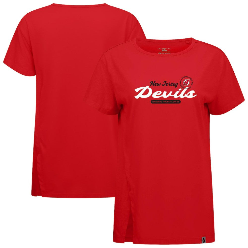 New Jersey Devils Levelwear Women's Influx Monument T-Shirt - Red - NHL 203145122