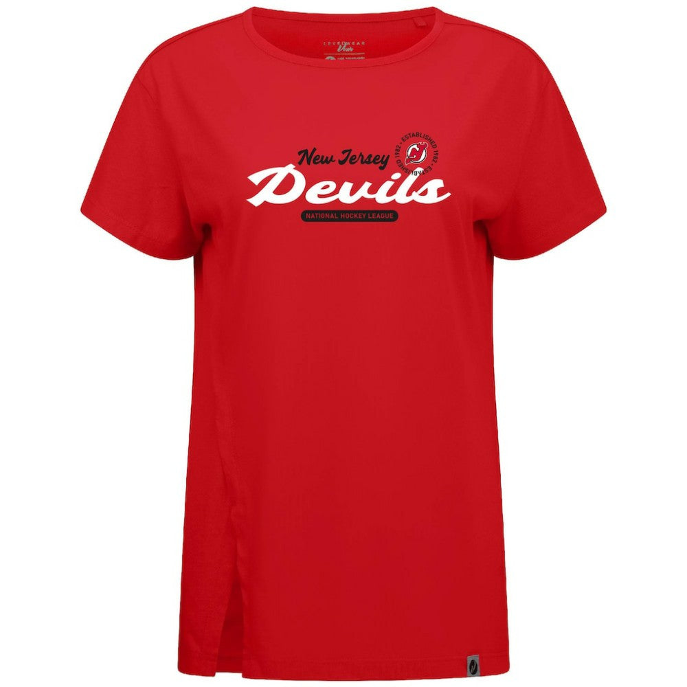 New Jersey Devils Levelwear Women's Influx Monument T-Shirt - Red - NHL 203145122
