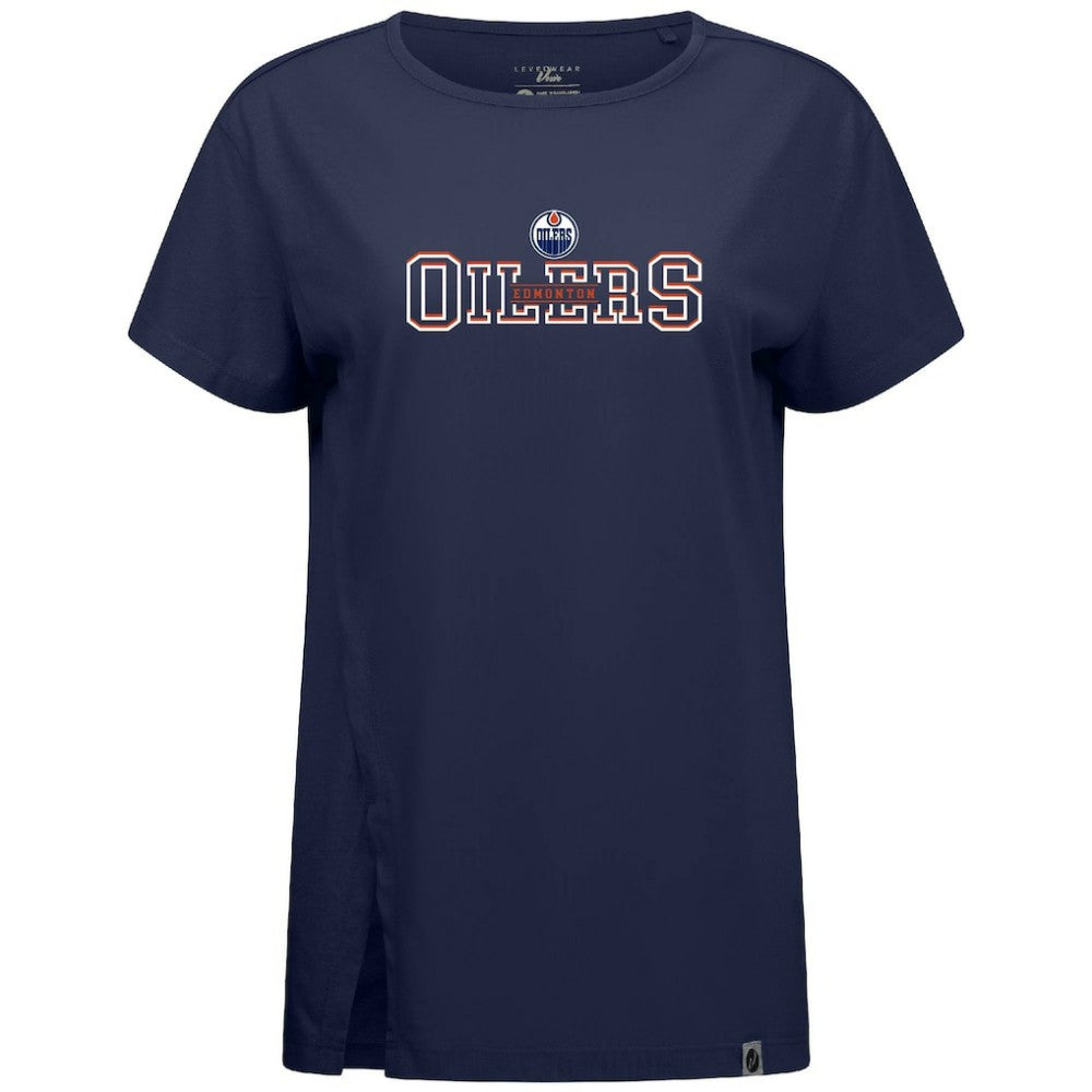 Edmonton Oilers Levelwear Women's Influx Journey T-Shirt - Navy - NHL 203145126