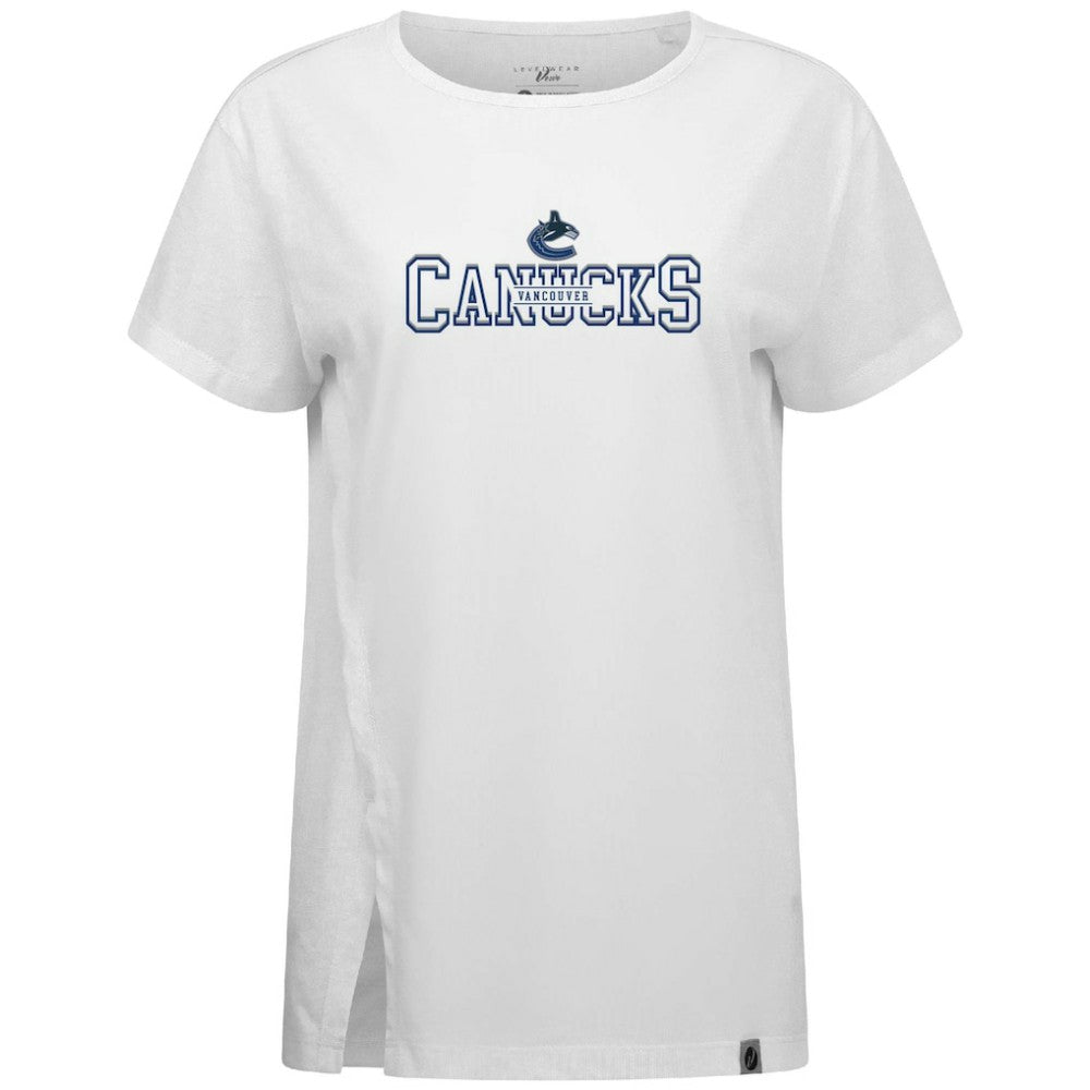 Vancouver Canucks Levelwear Women's Influx Journey T-Shirt - White - NHL 203145130