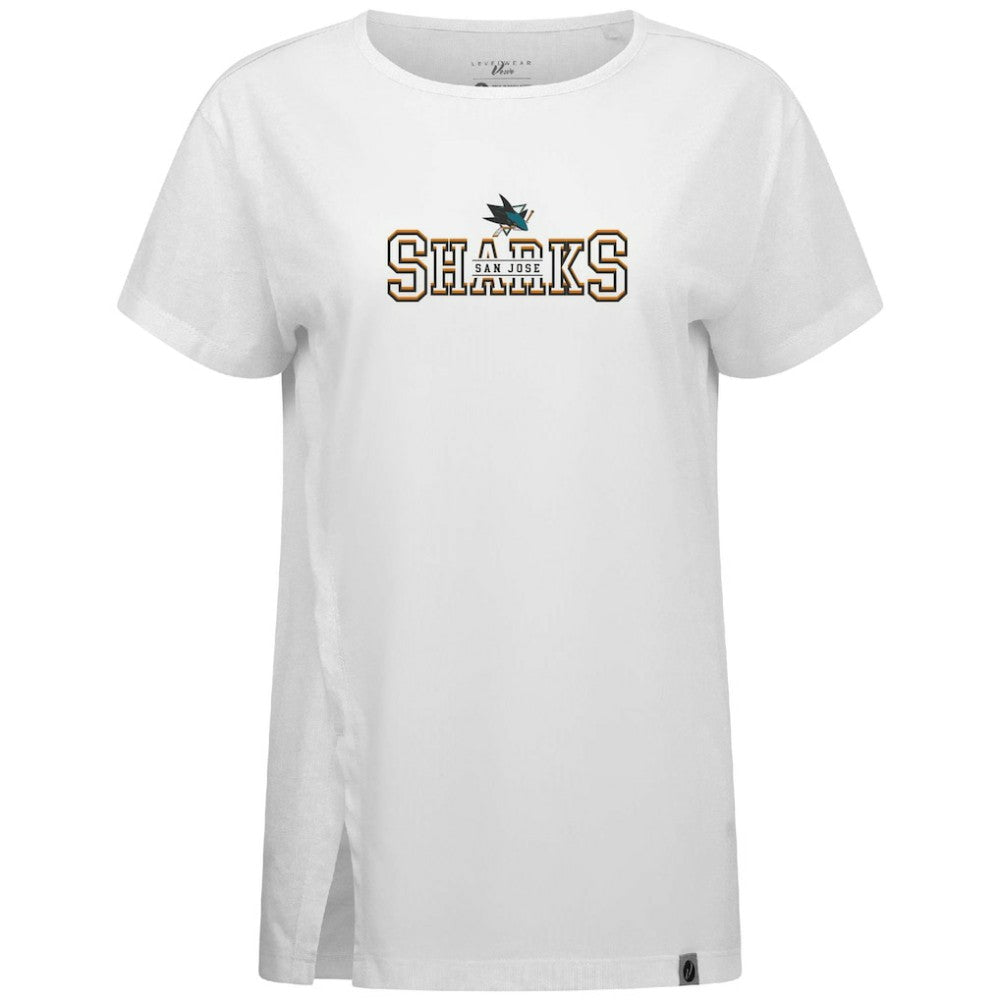 San Jose Sharks Levelwear Women's Influx Journey T-Shirt - White - NHL 203145163