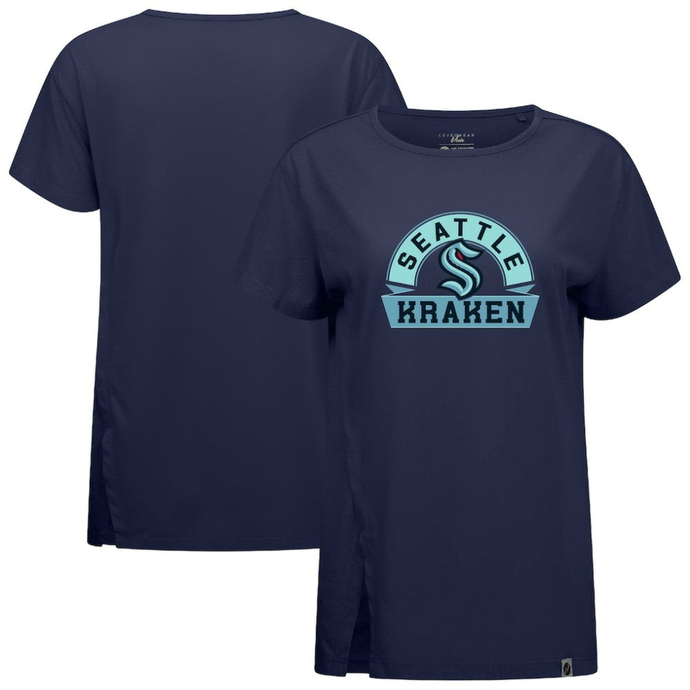 Seattle Kraken Levelwear Women's Influx Banner Arch T-Shirt - Deep Sea Blue - NHL 203145173