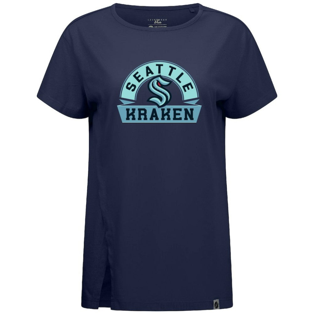 Seattle Kraken Levelwear Women's Influx Banner Arch T-Shirt - Deep Sea Blue - NHL 203145173