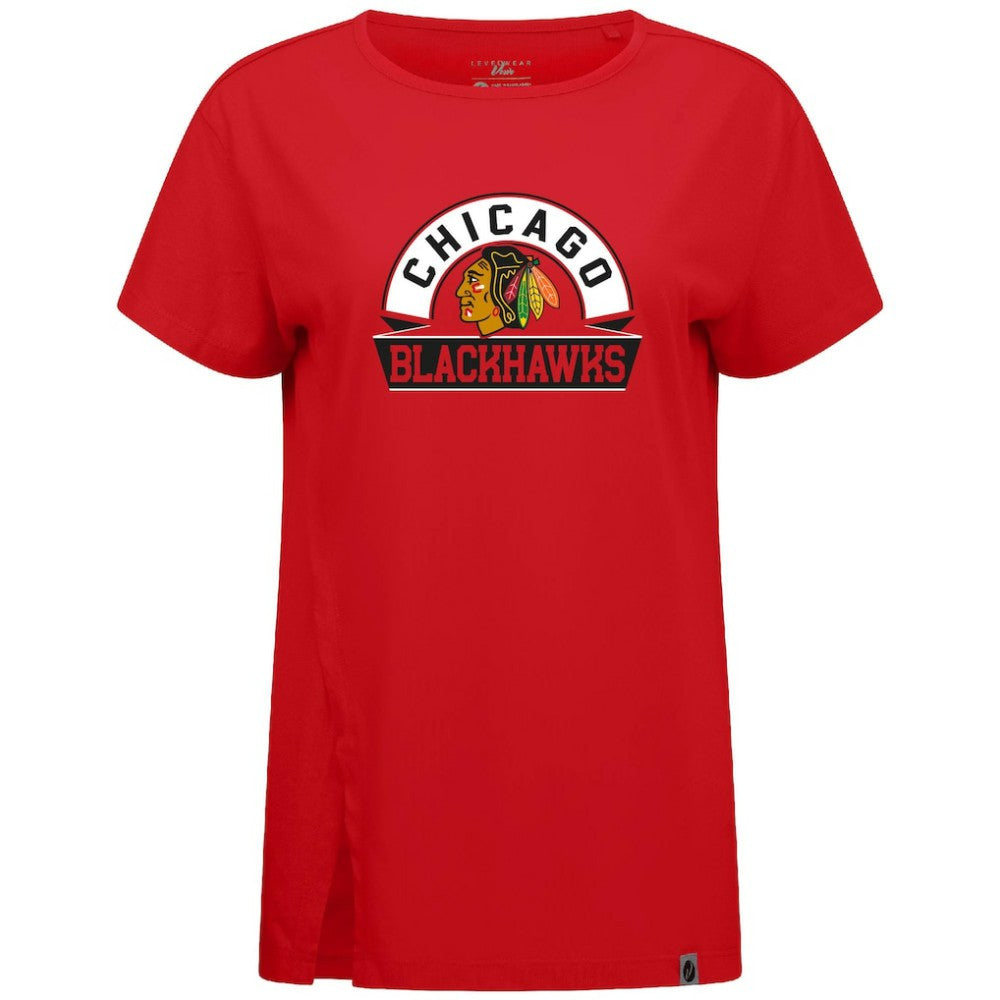 Chicago Blackhawks Levelwear Women's Influx Banner Arch T-Shirt - Red - NHL 203145178