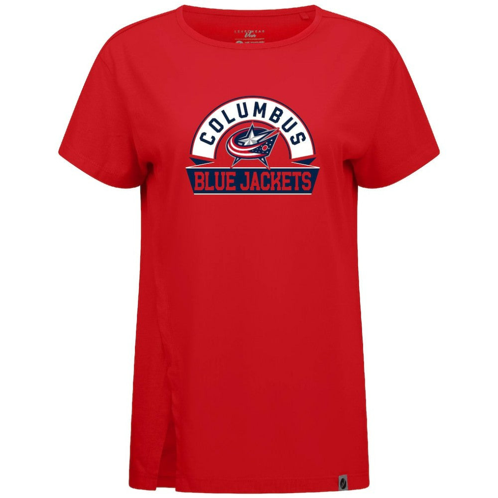Columbus Blue Jackets Levelwear Women's Influx Banner Arch T-Shirt - Red - NHL 203145181