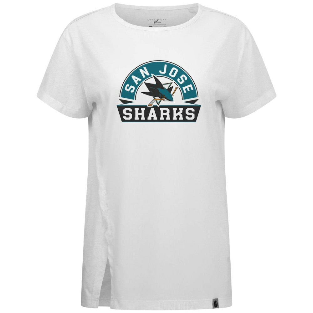 San Jose Sharks Levelwear Women's Influx Banner Arch T-Shirt - White - NHL 203145189