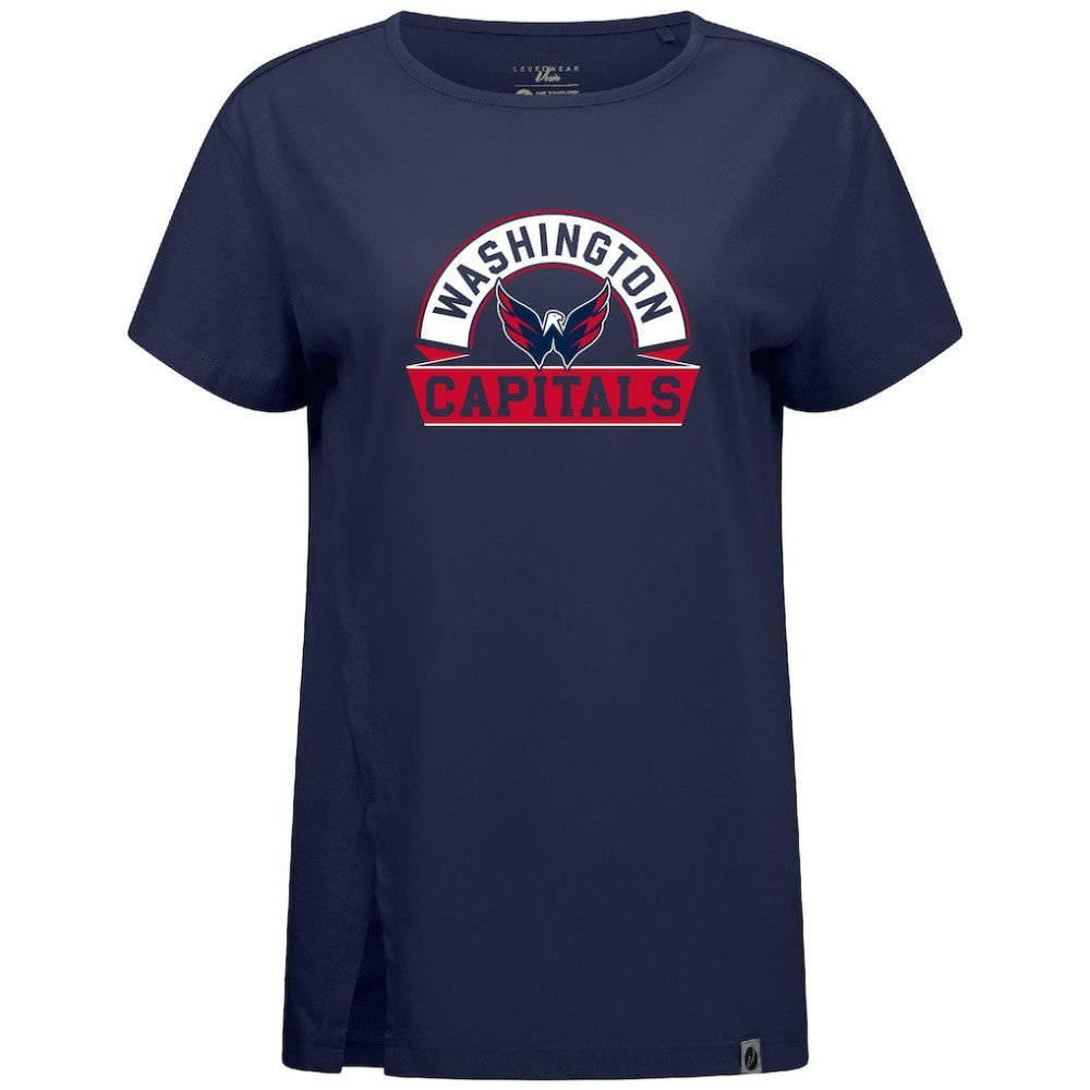 Washington Capitals Levelwear Women's Influx Banner Arch T-Shirt - Navy - NHL 203145193
